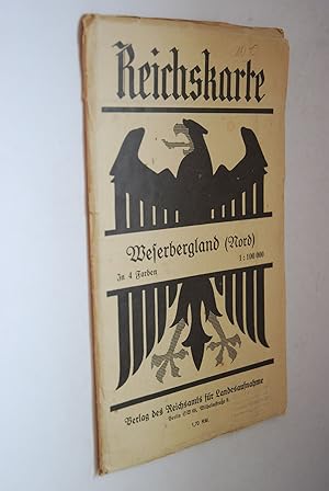 Reichskarte - Weserbergland (Nord). - Landkarte. Mit Text auf Kartenrückseite.
