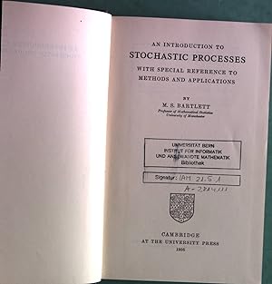 Immagine del venditore per An Introduction to Stochastic Processes with Special Reference to Methods and Applications. venduto da Antiquariat Bookfarm