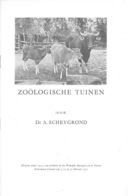 Imagen del vendedor de Zologische tuinen a la venta por Schueling Buchkurier