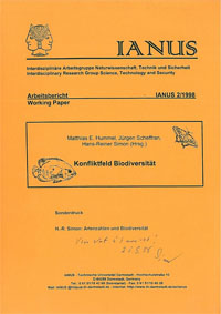 Immagine del venditore per Konfliktfeld Biodiversitt. Ianus-Arbeitsbericht 2/1998. Sonderdruck: Artenzahlen und Biodiversitt. venduto da Schueling Buchkurier