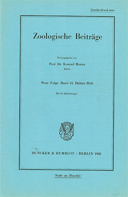 Seller image for Zoologische Beitrge. Sonderdruck: Band 14, Drittes Heft. Das Helminthenvorkommen in Sugetieren Zoologischer Grten und seine Abhngigkeit von kologischen Faktoren von Harald H. Roth for sale by Schueling Buchkurier