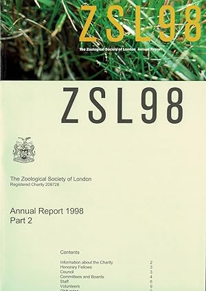 Bild des Verkufers fr Annual Report 1998 + Part 2 (Tierbestand) zum Verkauf von Schueling Buchkurier