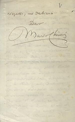 Bella lettera manoscritta autografa, firmata, indirizzata a Elda Bossi, stesa su 7 facciate, data...