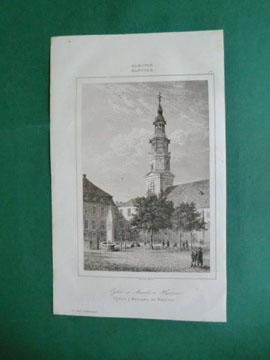 Marktplatz mit Kirche. Eglise et Marche a. Hanovre