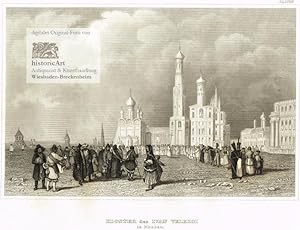 Kloster des Ivan Velekoi in Moskau. Original-Stahlstich um 1850