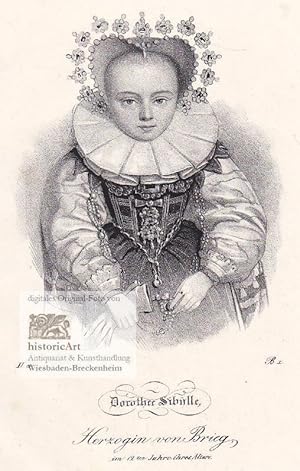 Dorothee Sibylle, Herzogin von Brieg, im 12ten Jahre ihres Alters. Halbfigur en face