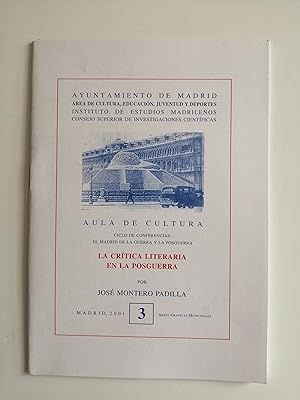 La crítica literaria en la posguerra [folleto]