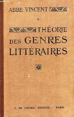 Seller image for THEORIE DES GENRES LITTERAIRES for sale by Le-Livre