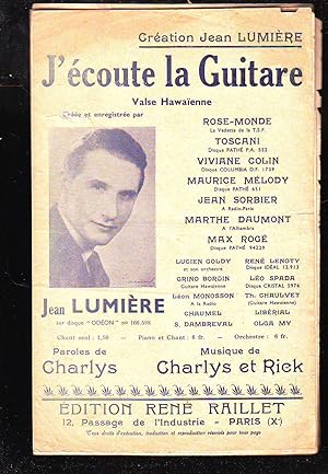 Seller image for J'coute La Guitare : Cration Jean Lumire, Paroles De Charlys, Musique et Paroles De Charlys et Rick for sale by Planet's books