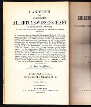 Handbuch der klassischen Alterumswissenschaft hrsg. von Iwan Müller. II. Band, 1. Abteilung: Grie...