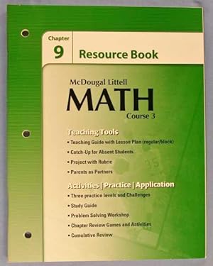 Seller image for McDougal Littell Middle School Math Course 3 Chapter 9 Resource Book for sale by Lotzabooks