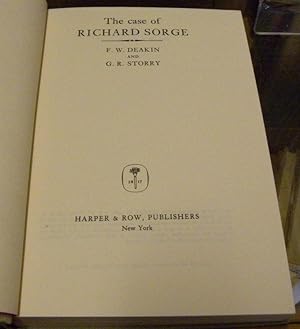 Seller image for THE CASE OF RICHARD SORGE. for sale by Parnassus Book Service, Inc