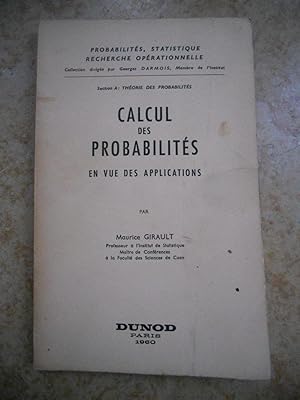 Image du vendeur pour Calcul des probabilites en vue des applications mis en vente par Frederic Delbos