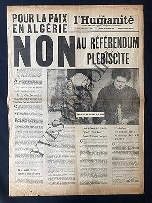 L'HUMANITE-NUMERO SPECIAL-SAMEDI 24 DECEMBRE 1960