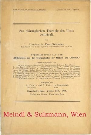 Seller image for Zur chirurgischen Therapie des Ulcus ventriculi. for sale by Antiquariat MEINDL & SULZMANN OG