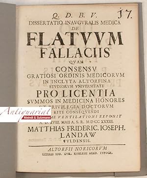 De flatuum fallaciis quam consensu gratiosi ordinis medicorum in inclyta Altorfina Studiorum Univ...