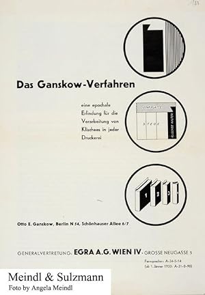 1 Reklameprospekt: Das Ganskow-Verfahren, eine epochale Erfindung für die Verarbeitung von Klisch...