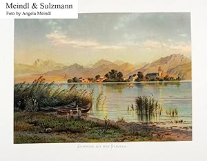 Bild des Verkufers fr Die Salzburger Alpen: "Chiemsee mit den Staufen". zum Verkauf von Antiquariat MEINDL & SULZMANN OG