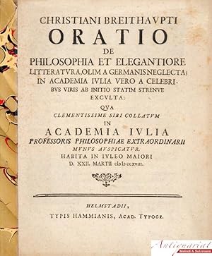 Oratio de philosophia et elegantiore litteratura, olim a Germanis neglecta, in Academia Iulia ver...