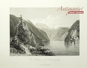 "Der Königssee bei Berchtesgaden".- Aus Gregor Baldi: Album von Oberösterreich und Salzburg.