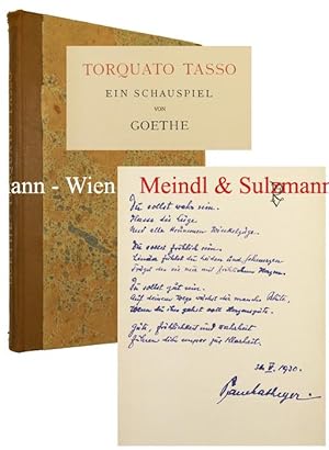 Imagen del vendedor de Torquato Tasso. Ein Schauspiel. a la venta por Antiquariat MEINDL & SULZMANN OG