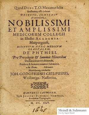 Nobilissimi Et Amplissimi Medicorum Collegii in Illustri Academia Marpurgensi, Discursum Hunc Med...