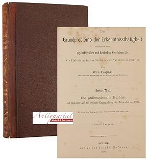 Die Grundprobleme der Erkenntnissthätigkeit beleuchet vom psychologischen und kritischen Gesichts...