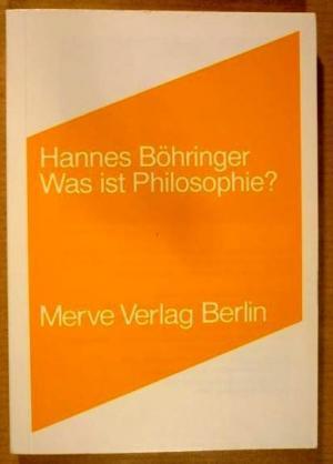 Bild des Verkufers fr Was ist Philosophie? (Internationaler Merve-Diskurs; 178) zum Verkauf von Antiquariat Bernhard
