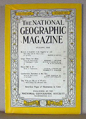 THE NATIONAL GEOGRAPHIC MAGAZINE AUGUST, 1958