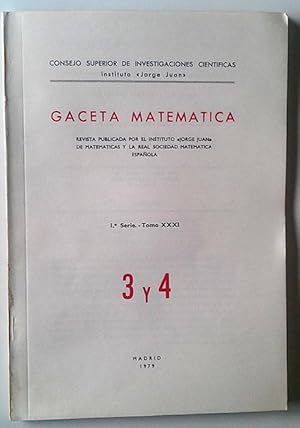 Imagen del vendedor de Gaceta matematica I Serie - Tomo XXXI a la venta por Librera Salvalibros Express