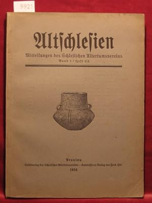 Imagen del vendedor de Altschlesien. Band 1, Heft 3/4. Mitteilungen des Schlesischen Altertumsvereins. a la venta por Wolfgang Kohlweyer