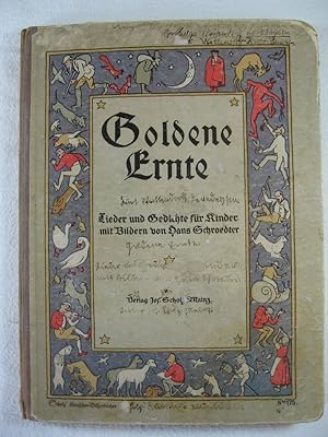 Bild des Verkäufers für Goldene Ernte. Lieder und Gedichte für Kinder mit Bildern von Hans Schroedter. zum Verkauf von Wolfgang Kohlweyer