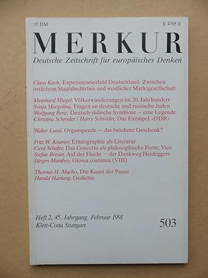 Merkur. Deutsche Zeitschrift für europäisches Denken. Heft Nr. 402, 405, 413, 422, 425, 429, 438,...