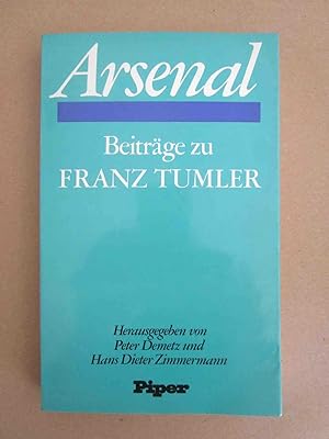 Bild des Verkufers fr Arsenal. Beitrge zu Franz Tumler. zum Verkauf von Antiquariat Maralt