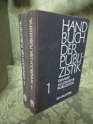 Imagen del vendedor de Handbuch der Publizistik. Unter Mitarbeit fhrender Fachleute. Band 1: Allgemeine Publizistik. Band 2: Praktische Publizistik 1. Teil a la venta por Antiquariat Maralt