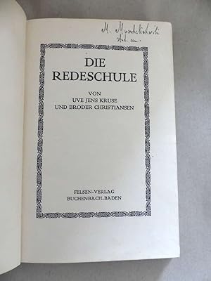 Imagen del vendedor de Die Redeschule. a la venta por Antiquariat Maralt