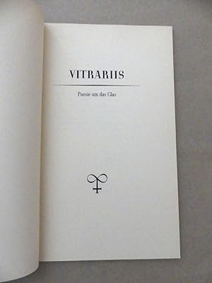 Vitrariis. Poesie um das Glas.