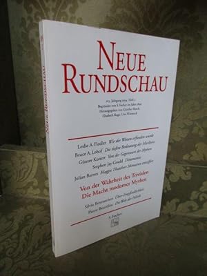 Bild des Verkufers fr Neue Rundschau. 105. Jahrgang 1994. Heft 2. Begrndet von S. Fischer im Jahre 1890. - Von der Wahrheit des Trivialen. Die Macht moderner Mythen. zum Verkauf von Antiquariat Maralt