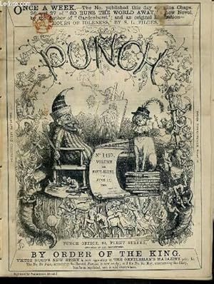 Bild des Verkufers fr PUNCH OR THE LONDON CHARIVARI - N1457 - VOLUME THE FIFTY-SIXTH - JUNE 12, 1869 - aesculapian games, the nobility and the noble animal, a song to the right tune, punch's essence of parliament, the cold shoulder, more happy thoughts. zum Verkauf von Le-Livre