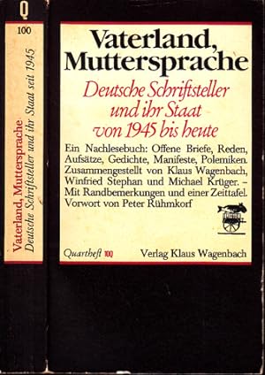 Seller image for Vaterland, Muttersprache - Deutsche Schriftsteller und ihr Staat seit 1945 for sale by Andrea Ardelt