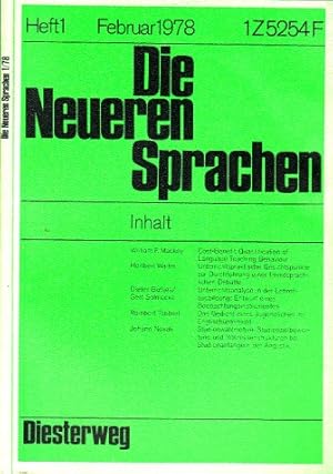 Immagine del venditore per Die Neueren Sprachen - Zeitschrift fr Forschung, Unterricht und Kontaktstudium auf dem Fachgebiet der modernen Fremdsprachen - Band 77 (Band 27 N.F.) venduto da Andrea Ardelt