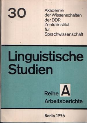 Beiträge zur Theorie und Geschichte der Eigennamen Linguistische Studien Reihe A Arbeitsbericht 30