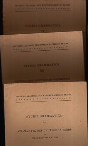Bild des Verkufers fr Studia Grammatica Bnde II + III + IV + V + VI + VIII + X + XI + XII + XV + XVII + XVIII + XX + XXIV zum Verkauf von Andrea Ardelt