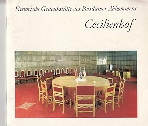 Bild des Verkufers fr Historische Gedenksttte des Potsdamer Abkommens Cecilienhof. Mit Abbildungen. zum Verkauf von Antiquariat Frank Dahms