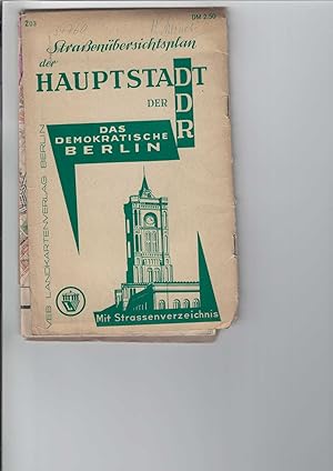 Straßenübersichtsplan der Hauptstadt der DDR das demokratische Berlin. Mit Straßenverzeichnis, Ma...