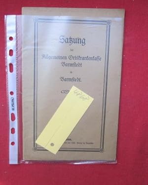 Seller image for Satzung der Allgemeinen Ortskrankenkasse Barmstedt in Barmstedt. for sale by Versandantiquariat buch-im-speicher