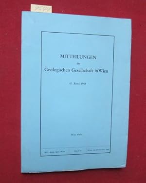 Bild des Verkufers fr Mitteilungen der Geologischen Gesellschaft in Wien - 61. Band, 1968. zum Verkauf von Versandantiquariat buch-im-speicher