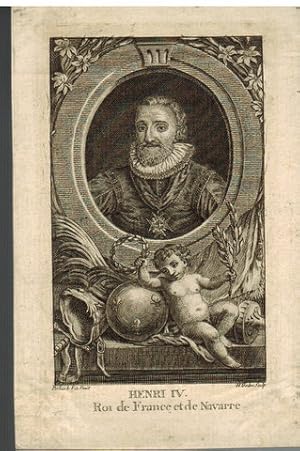 Henri IV. Roi de France et de Navarre. Orig.Kupferstich v. H. Godin nach Porbus le fils.