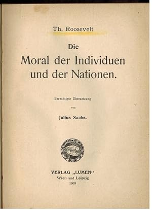 Die Moral der Individuen und der Nationen. Übersetzung von Julius Sachs.