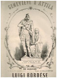 Seller image for Genevive & Attlila. Duo dramatique. Pour Soprano ou Mezzo-Sopr. et Baryt. ou Basse. Paroles de Edouard Plouvier. for sale by Antiquariat Appel - Wessling